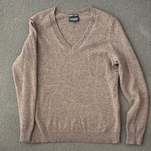 Cashmere Brown V-Neck Sweater